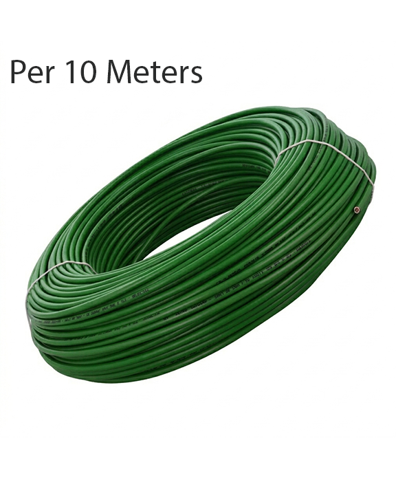 POWER CABLE  6.0 mm - Single (Green) MIN 10-Mtr Everwell
